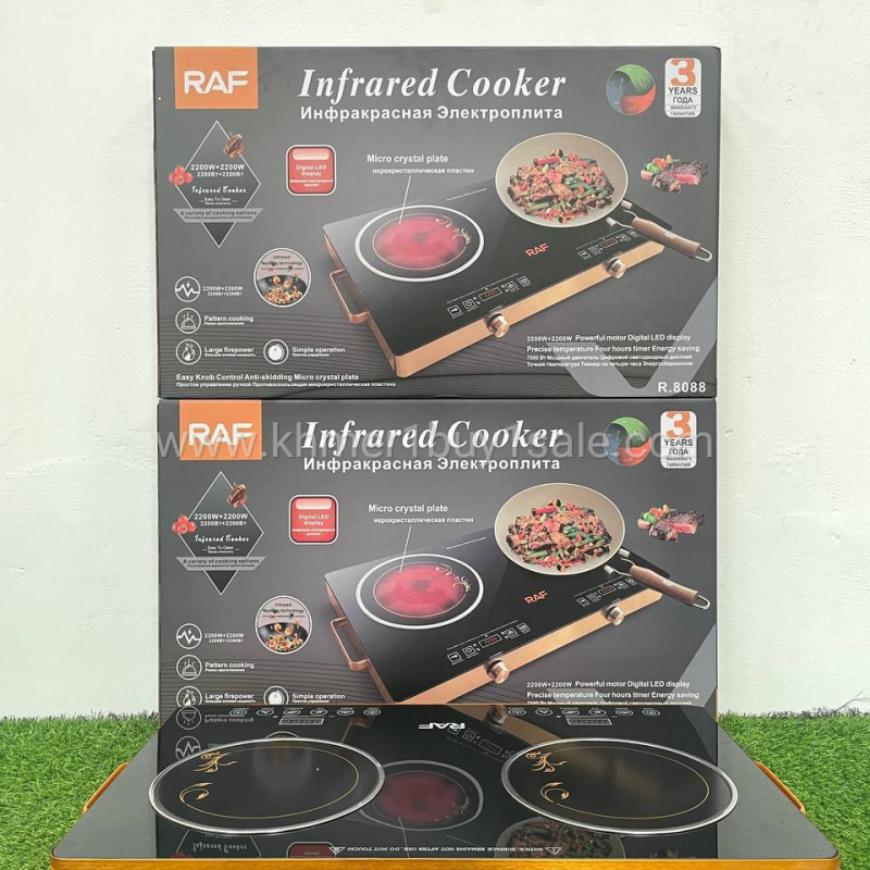ចង្រ្គានអគ្គិសនី ខ្នាតធំ​ ម៉ូតថ្មី BRAND RAF ប្រេីថាច់​   កម្លាំង 2200W + 2200W  គុណភាពល្អ ???? 67 * 40 * ​ 7cm ខ្នាតធំ ????R8088 បោះដុំ​ 60$ មួយកេះមាន​ 3 គ្រឿង