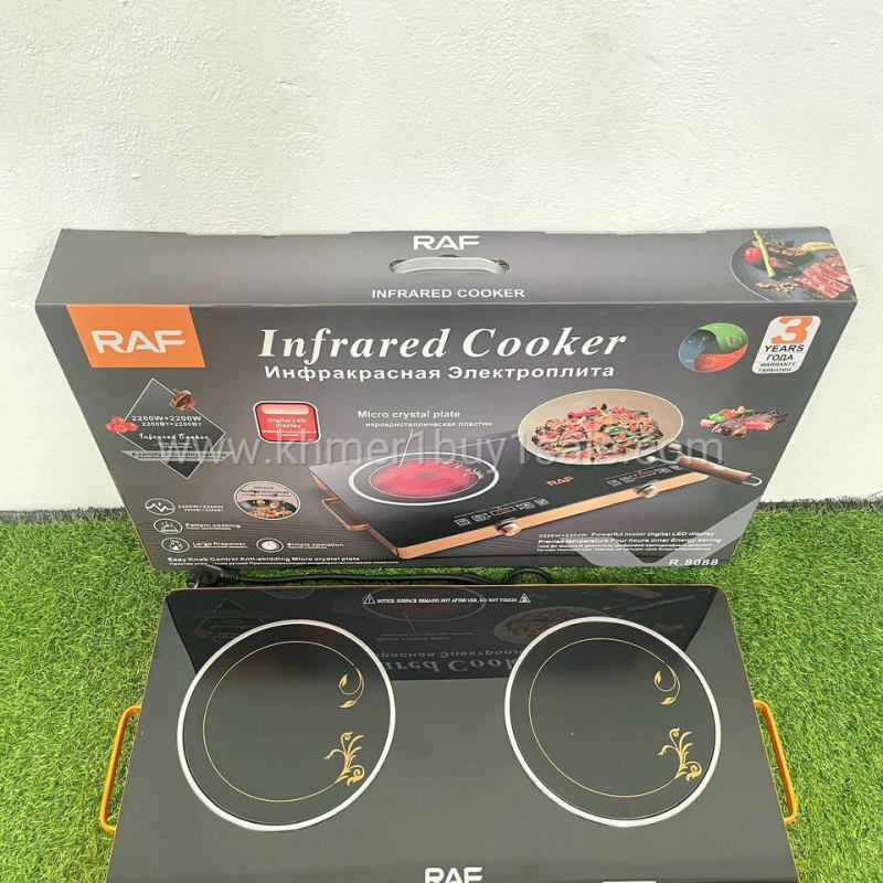 ចង្រ្គានអគ្គិសនី ខ្នាតធំ​ ម៉ូតថ្មី BRAND RAF ប្រេីថាច់​   កម្លាំង 2200W + 2200W  គុណភាពល្អ ???? 67 * 40 * ​ 7cm ខ្នាតធំ ????R8088 បោះដុំ​ 60$ មួយកេះមាន​ 3 គ្រឿង